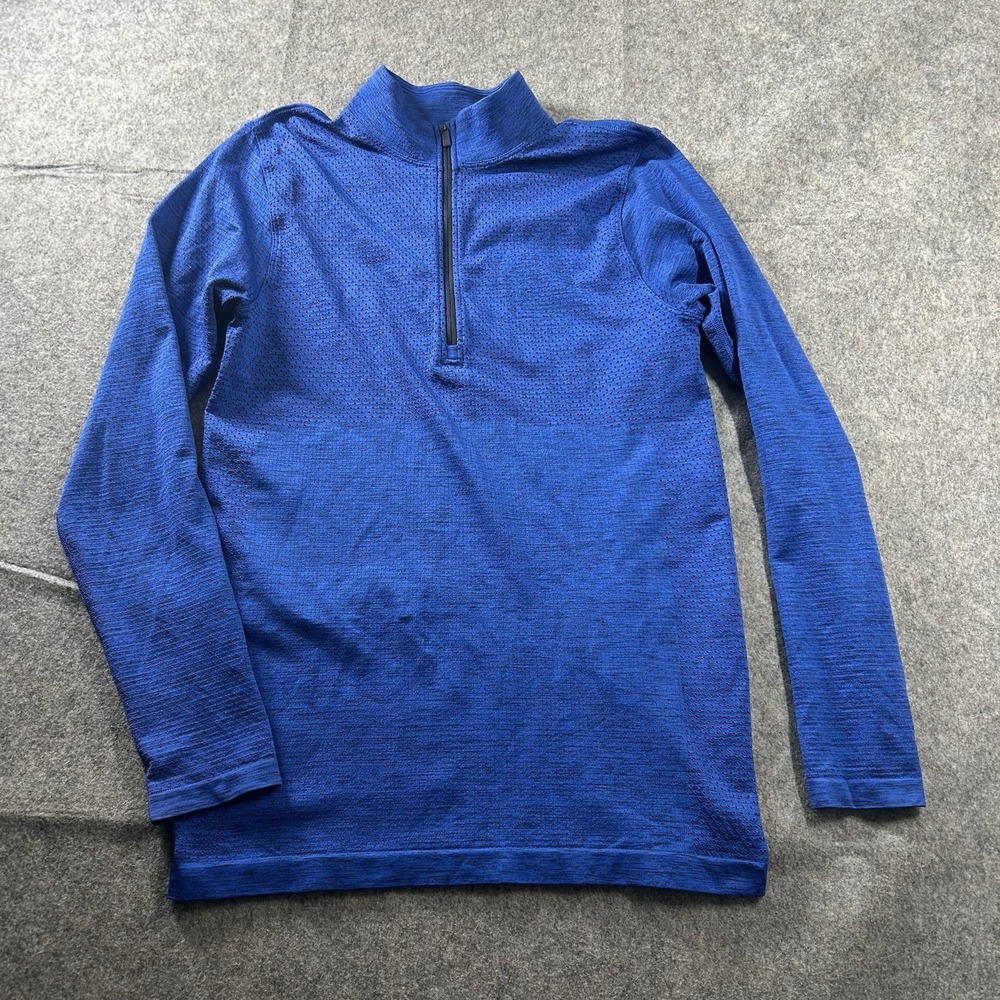 Lululemon Metal Vent Tech 1/4 Mens XS Blue Medium Weight Running Athletic